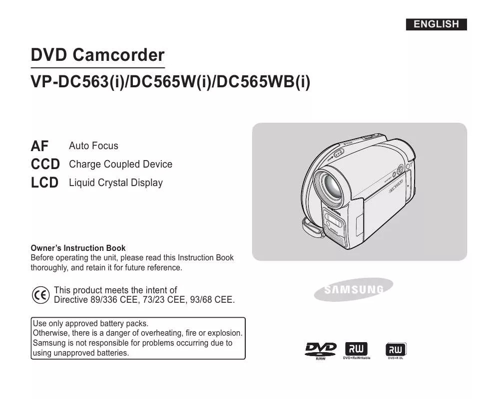 Mode d'emploi SAMSUNG VP-DC563