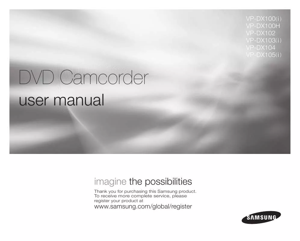 Mode d'emploi SAMSUNG VP-DX100