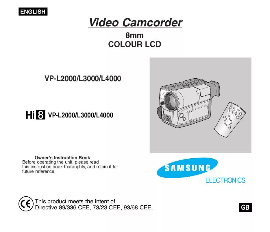 Mode d'emploi SAMSUNG VP-L2000