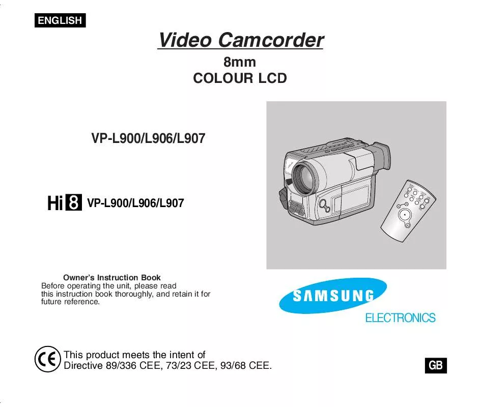 Mode d'emploi SAMSUNG VP-L905D