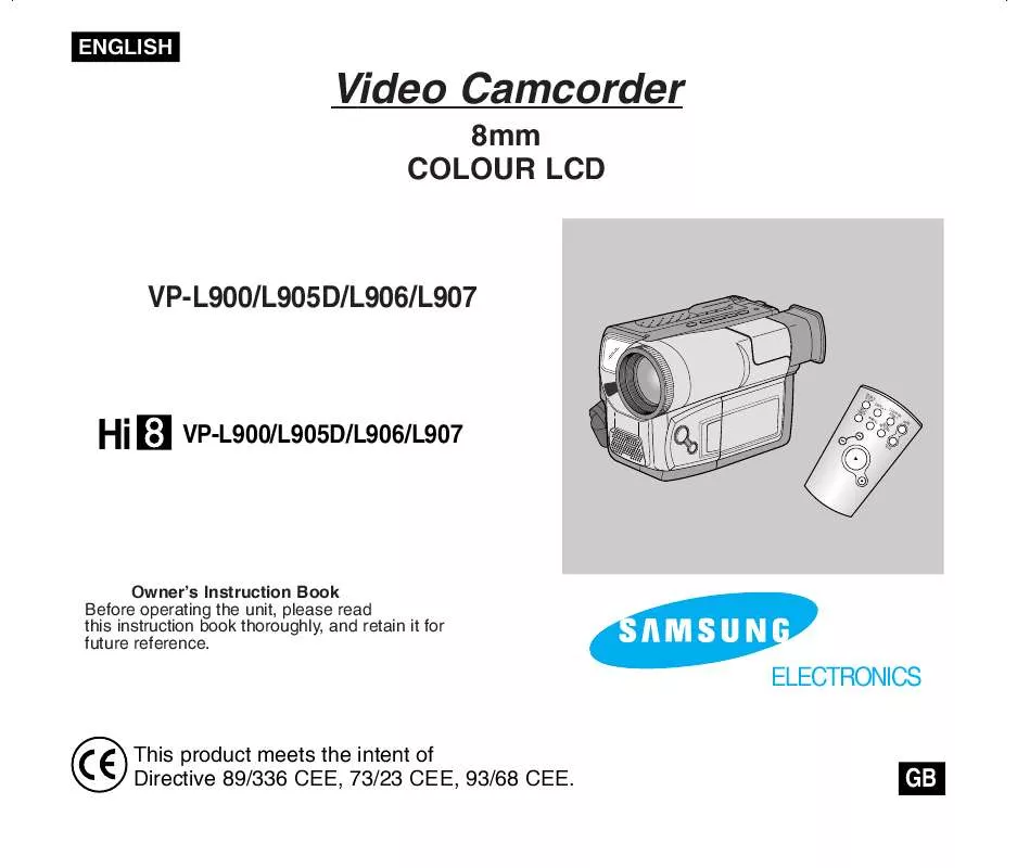 Mode d'emploi SAMSUNG VP-L906