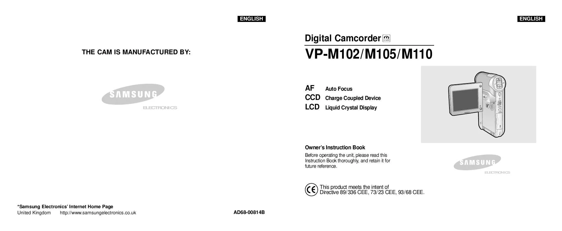 Mode d'emploi SAMSUNG VP-M110