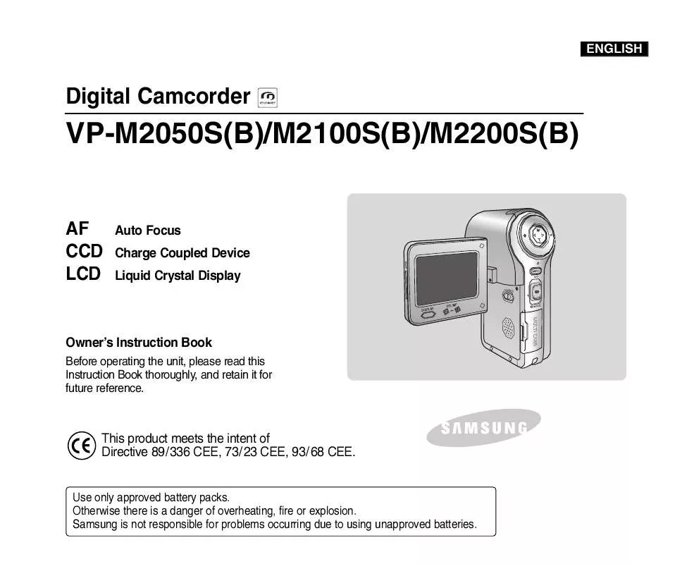 Mode d'emploi SAMSUNG VP-M2050S