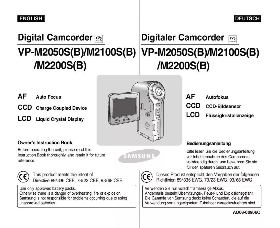 Mode d'emploi SAMSUNG VP-M2100