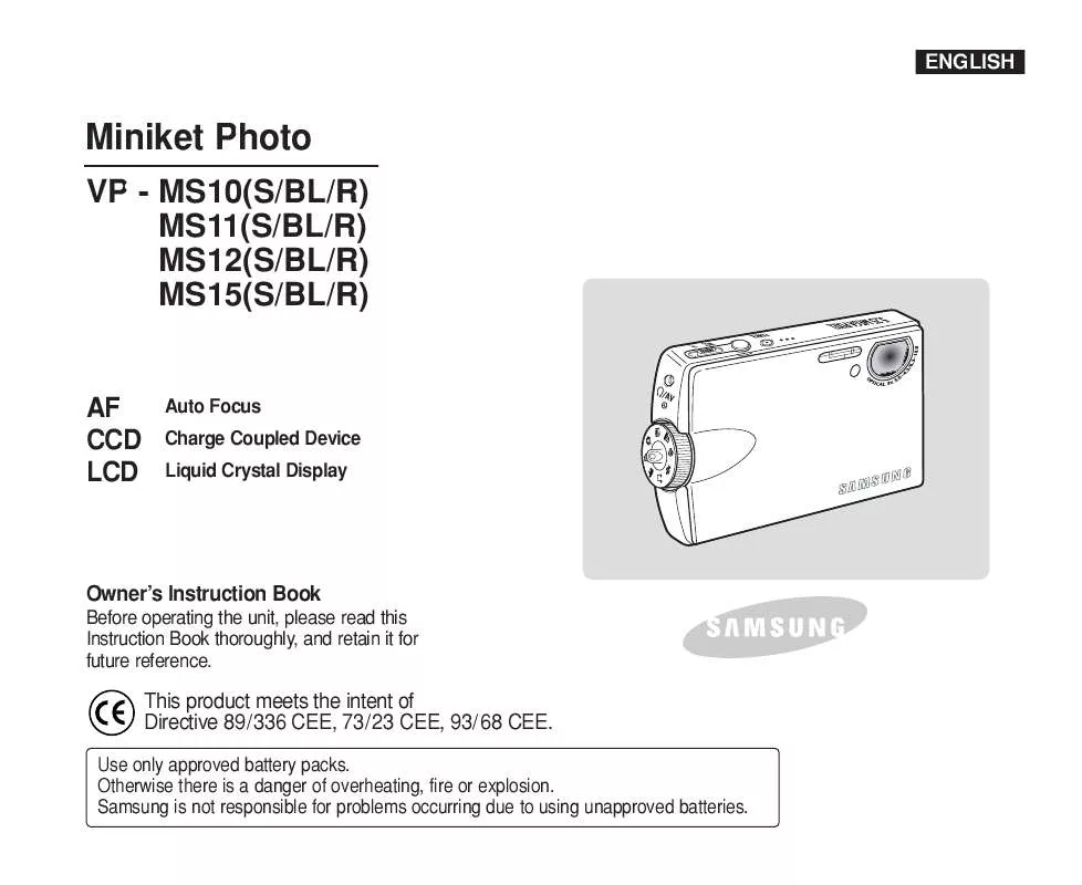 Mode d'emploi SAMSUNG VP-MS10S