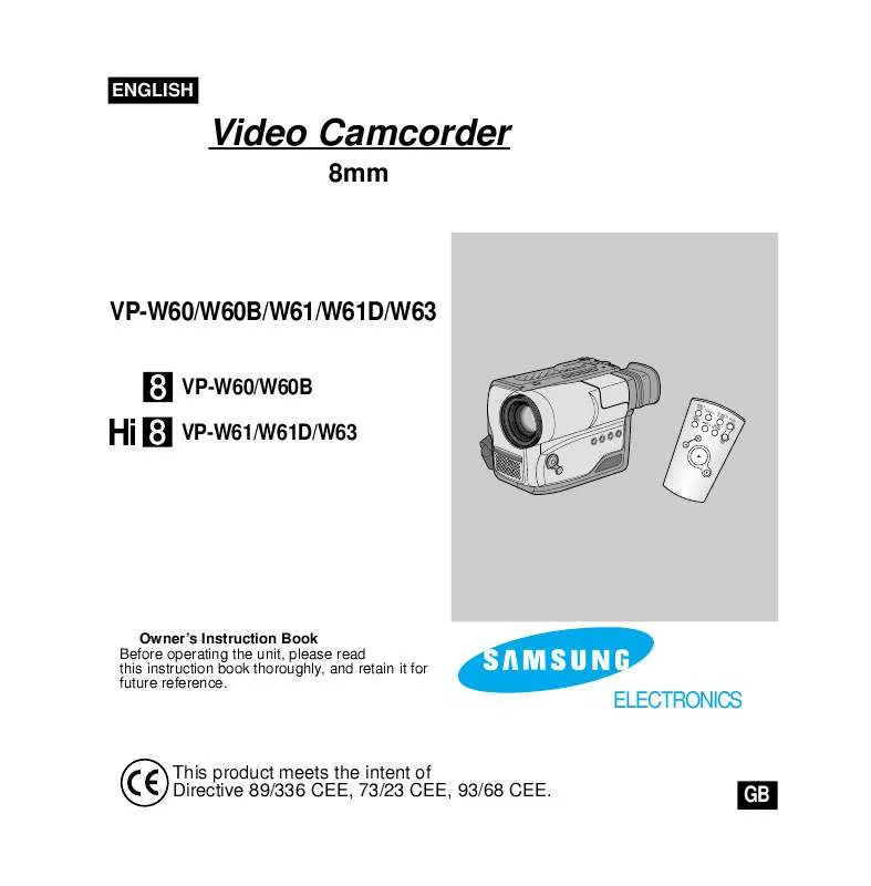 Mode d'emploi SAMSUNG VP-W61