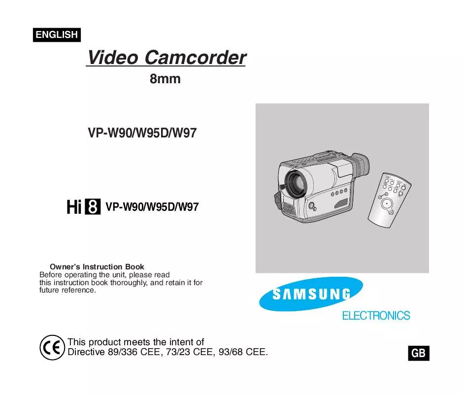 Mode d'emploi SAMSUNG VP-W90