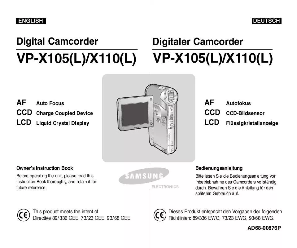 Mode d'emploi SAMSUNG VP-X110