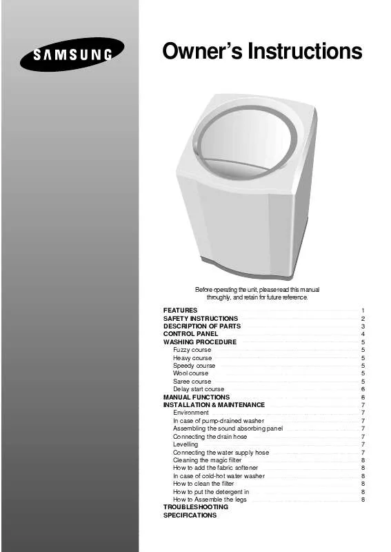 Mode d'emploi SAMSUNG WA7534A1