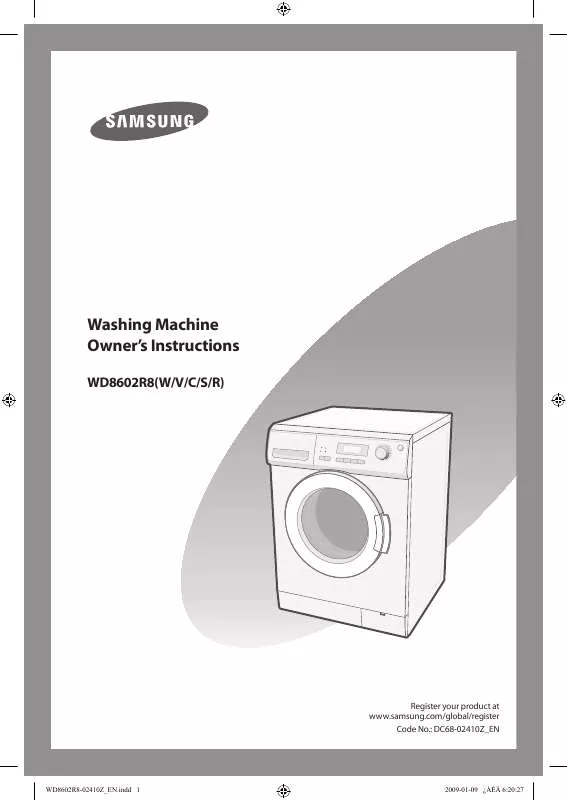 Mode d'emploi SAMSUNG WD8602R8W/XSG