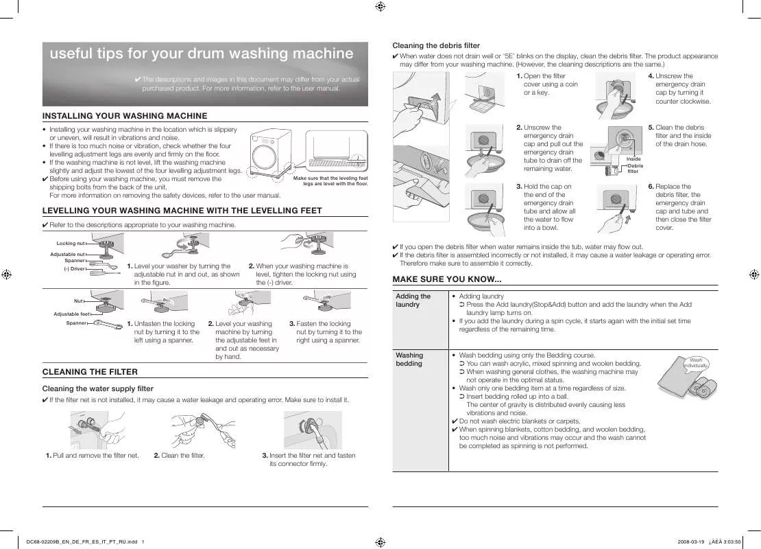 Mode d'emploi SAMSUNG WF0500NZW