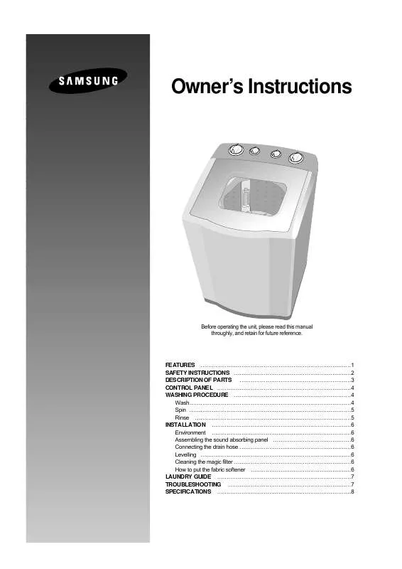 Mode d'emploi SAMSUNG WS-7500A1