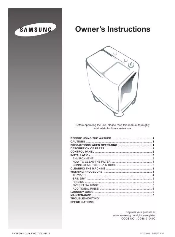 Mode d'emploi SAMSUNG WT12J7