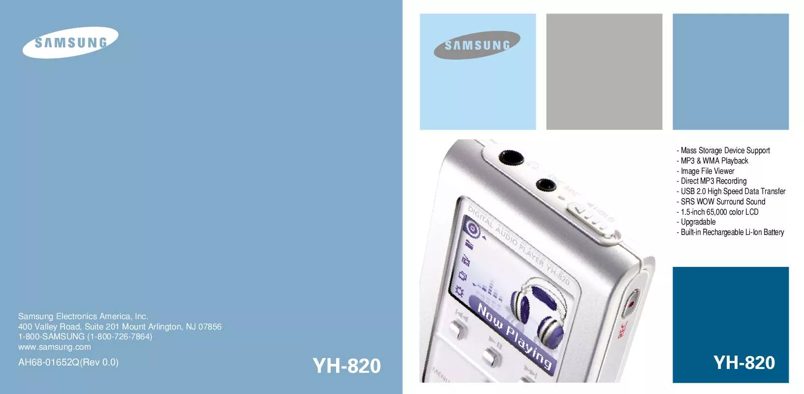 Mode d'emploi SAMSUNG YH-820MB