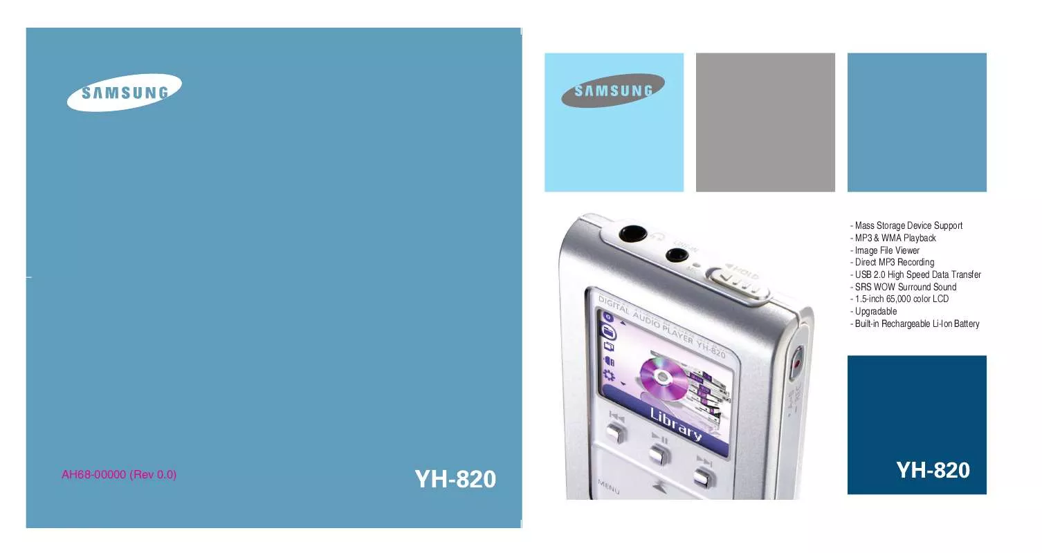 Mode d'emploi SAMSUNG YH-820MC