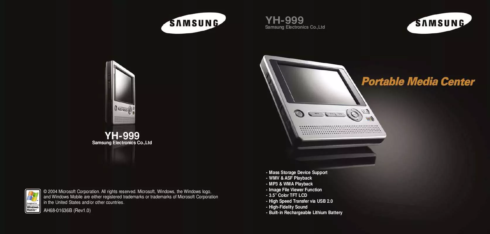 Mode d'emploi SAMSUNG YH-999