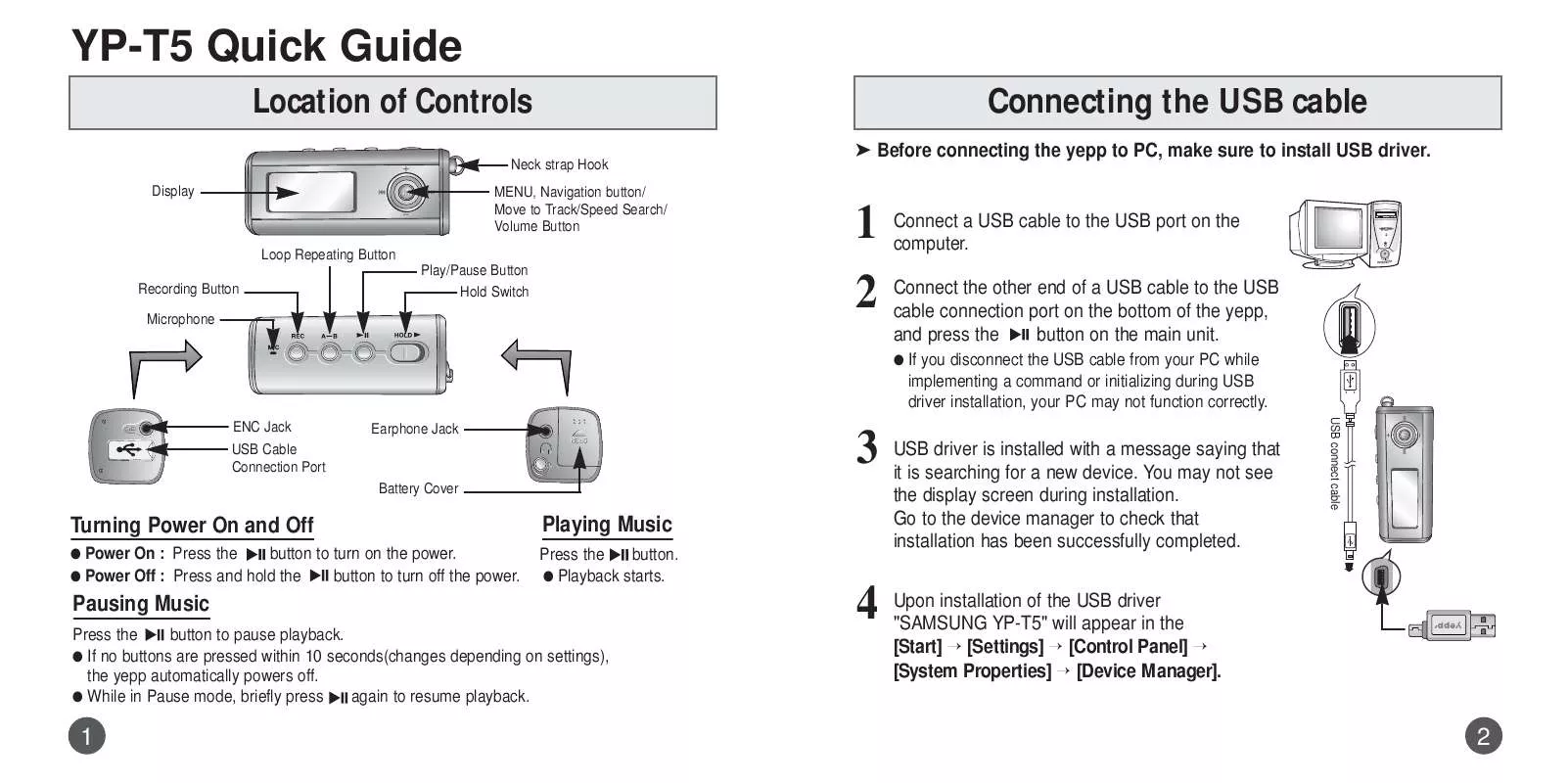 Mode d'emploi SAMSUNG YP-520SV