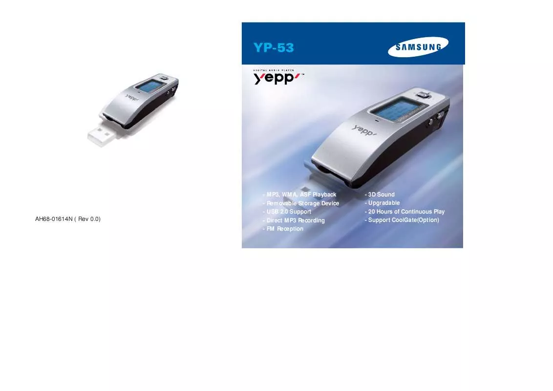 Mode d'emploi SAMSUNG YP-53H