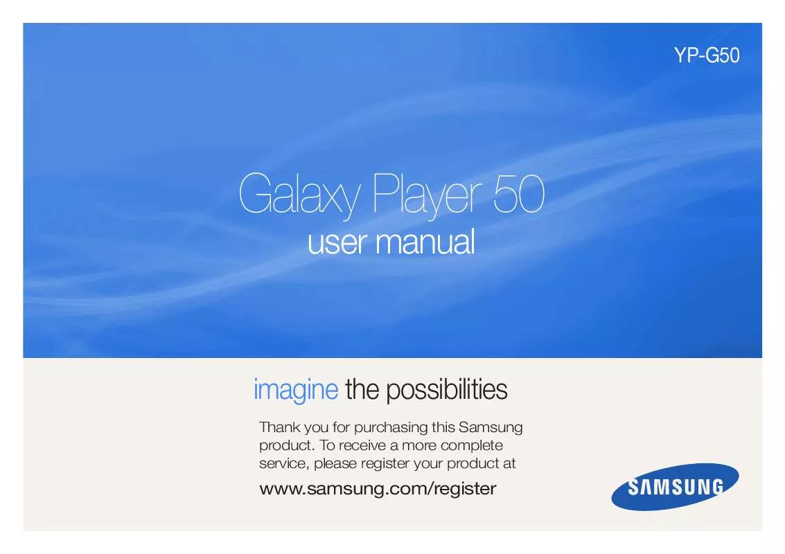 Mode d'emploi SAMSUNG YP-G50CW