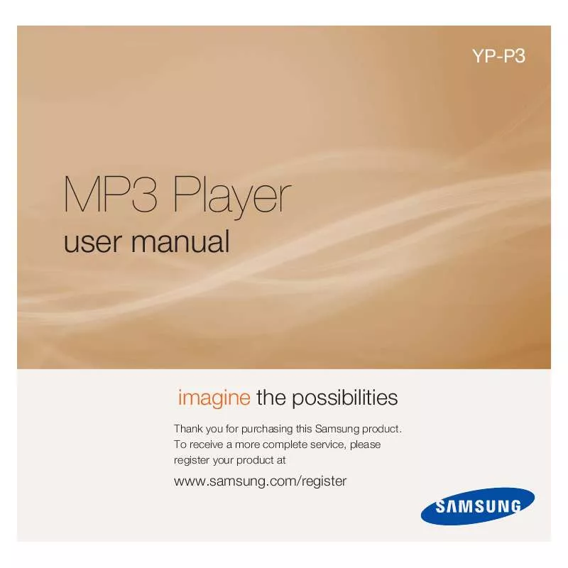 Mode d'emploi SAMSUNG YP-P3JNS