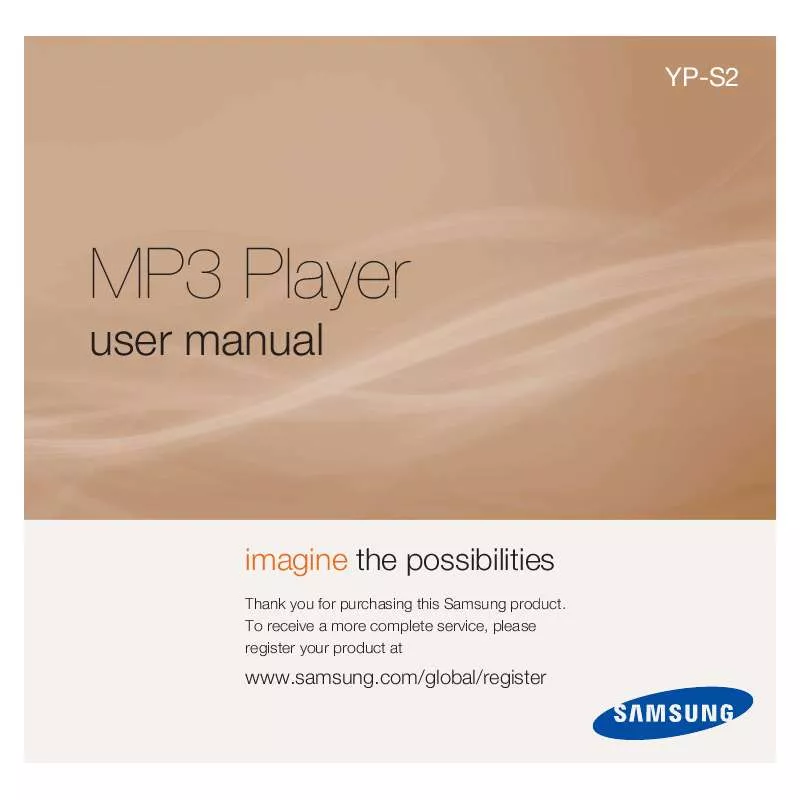 Mode d'emploi SAMSUNG YP-S2QU/EDC