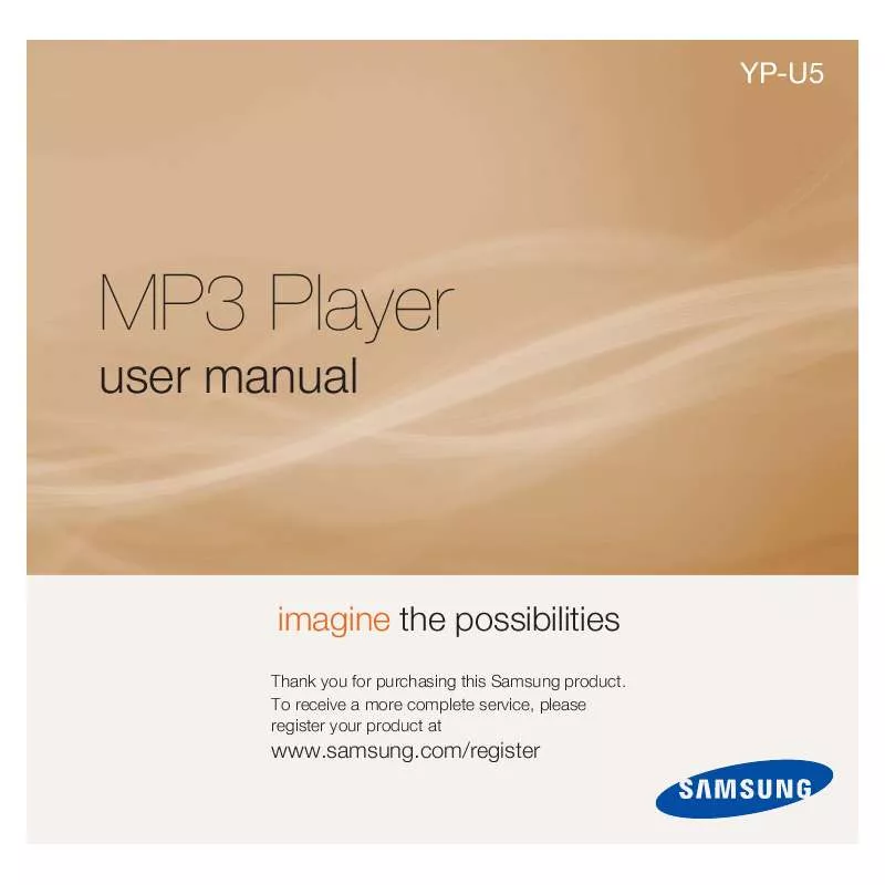 Mode d'emploi SAMSUNG YP-U5AB