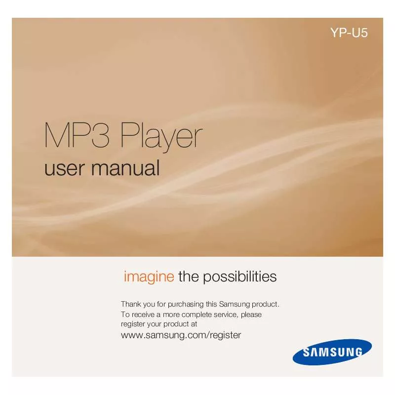 Mode d'emploi SAMSUNG YP-U5JAB