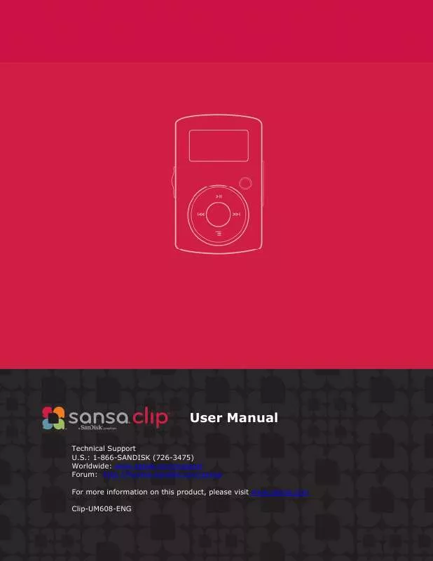 Mode d'emploi SANDISK SANSA
CLIP