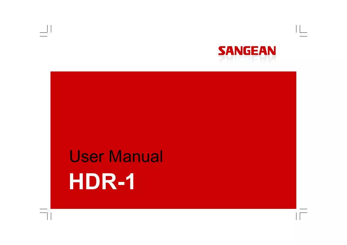 Mode d'emploi SANGEAN HDR-1