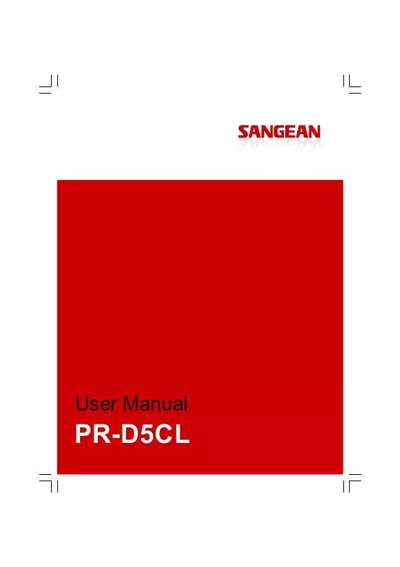 Mode d'emploi SANGEAN PR-D5CL