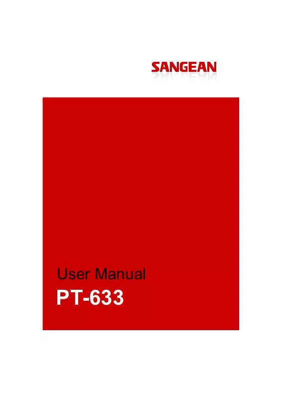 Mode d'emploi SANGEAN PT-633