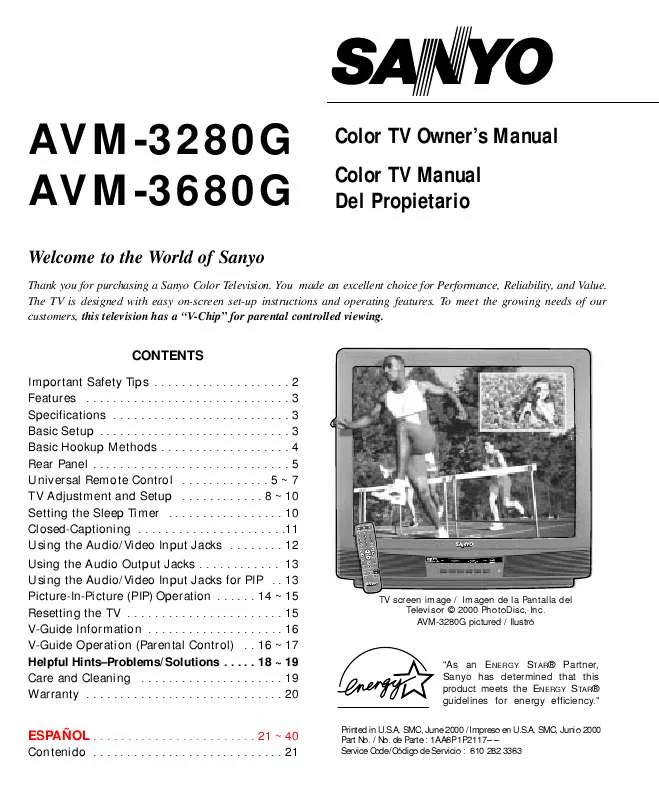 Mode d'emploi SANYO AVM-3280G