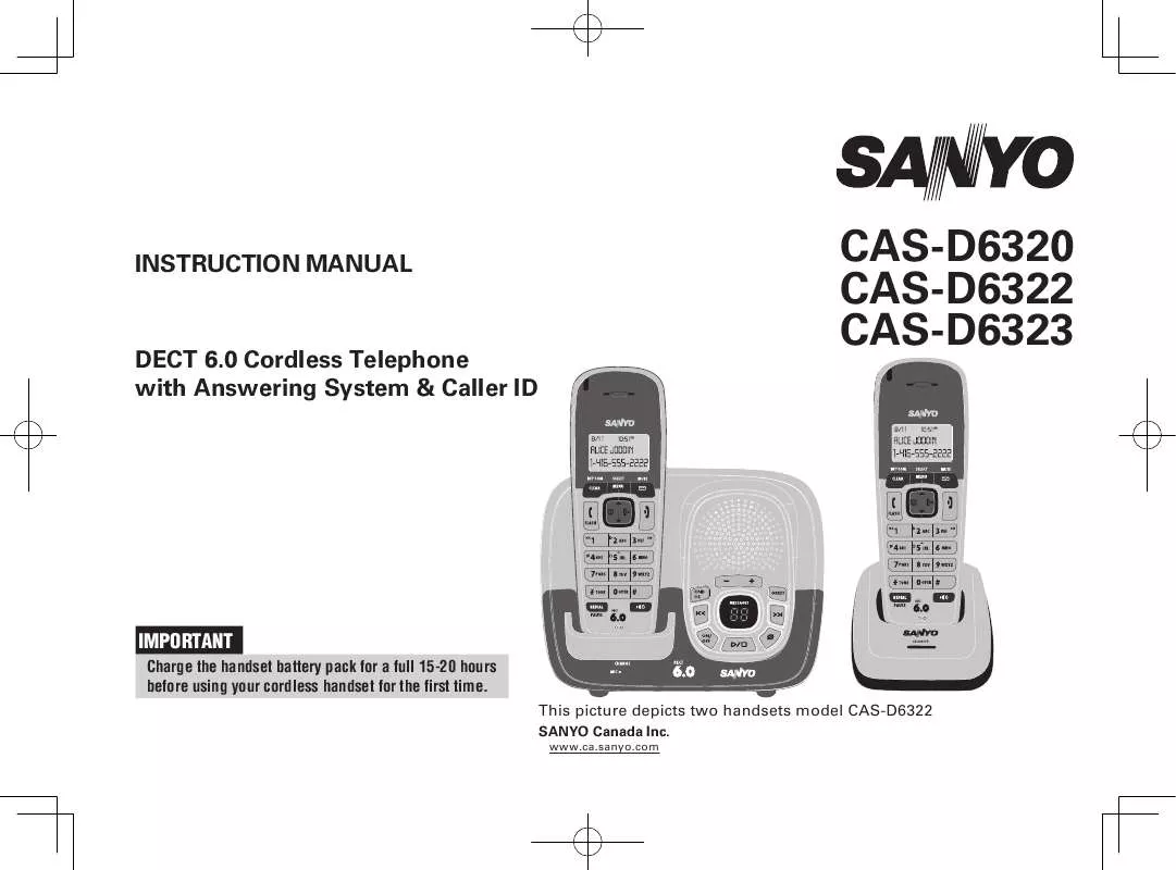 Mode d'emploi SANYO CAS-D6322