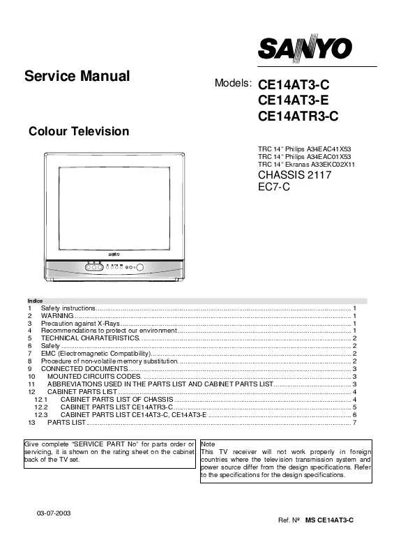 Mode d'emploi SANYO CE14ATR3-C