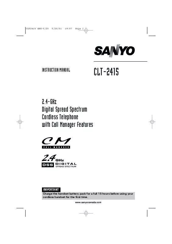 Mode d'emploi SANYO CLT2415