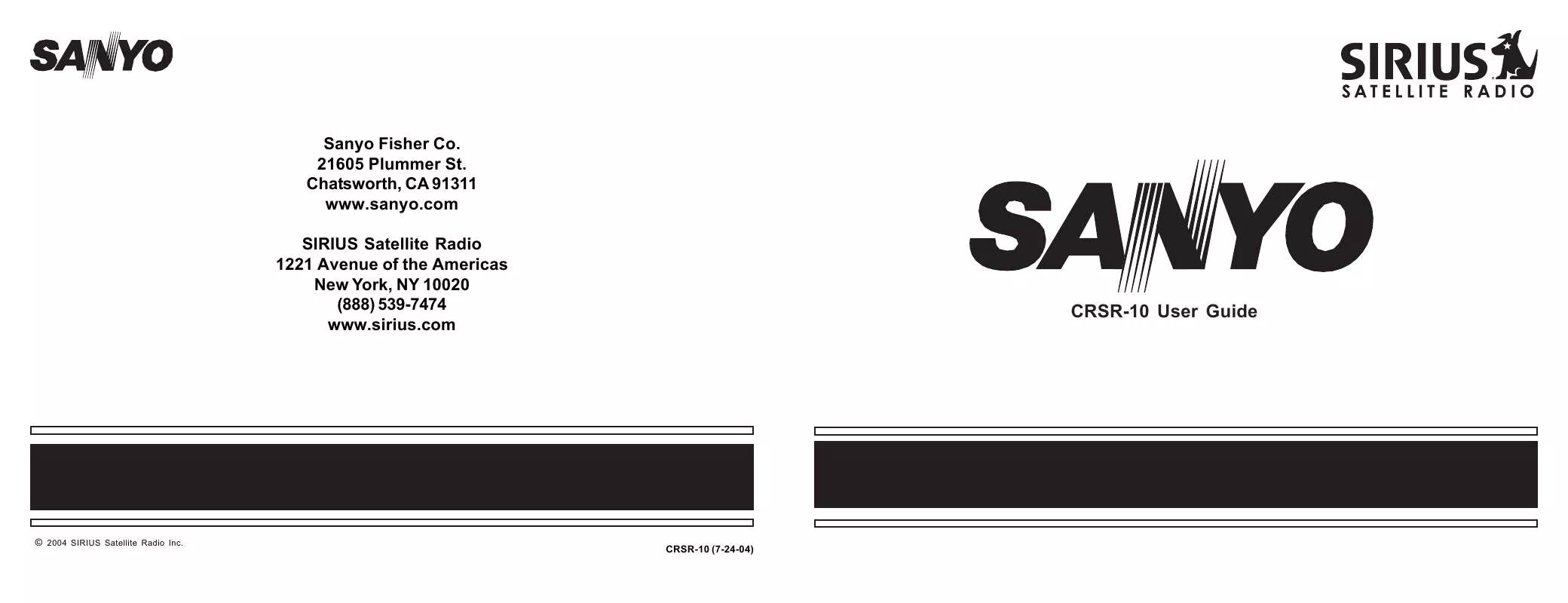 Mode d'emploi SANYO CRSR-10