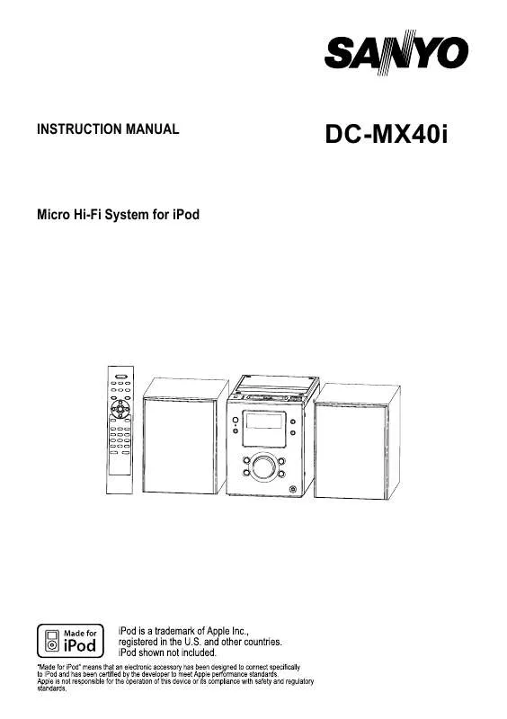 Mode d'emploi SANYO DC-MX40I