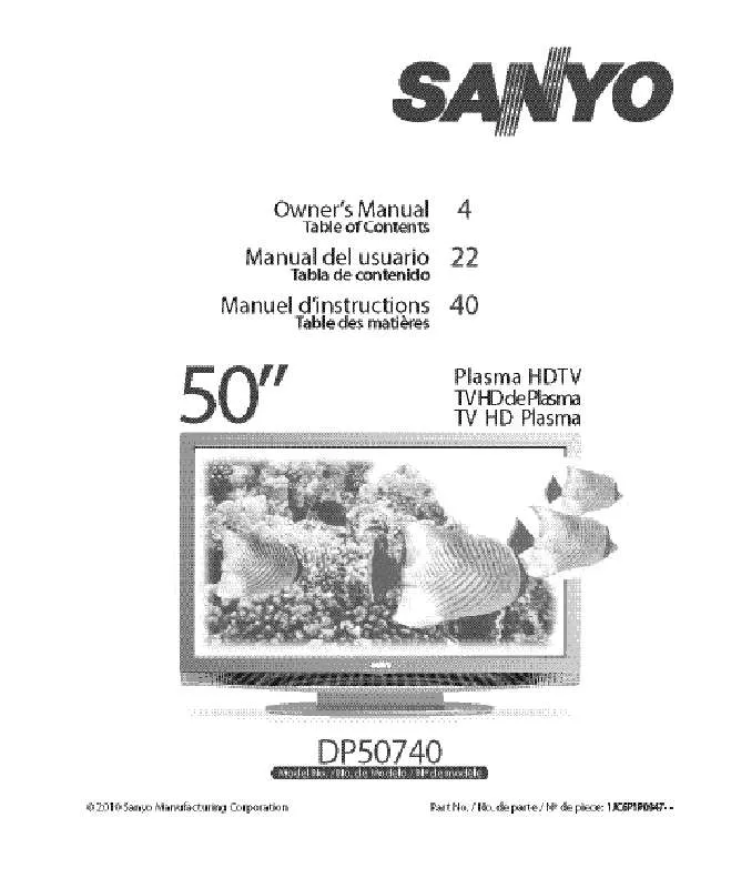 Mode d'emploi SANYO DP50740