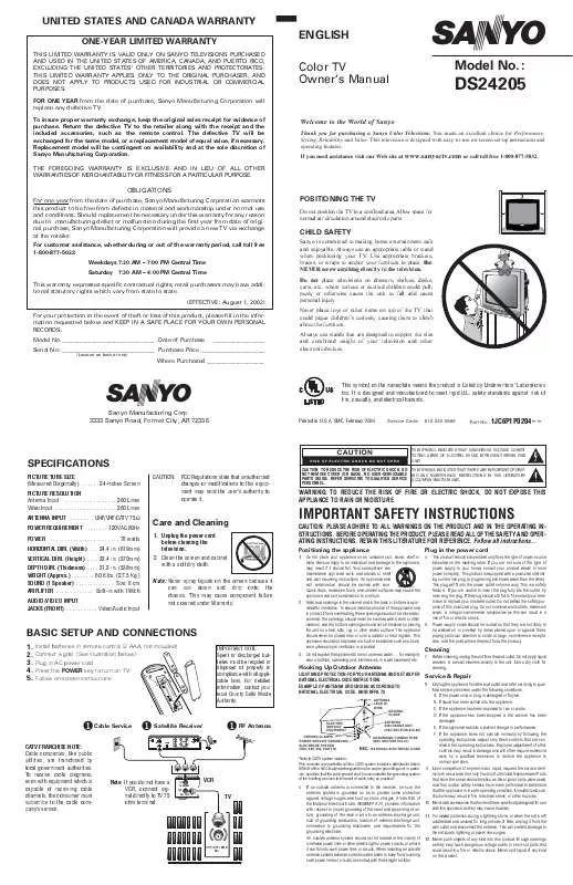 Mode d'emploi SANYO DS24205