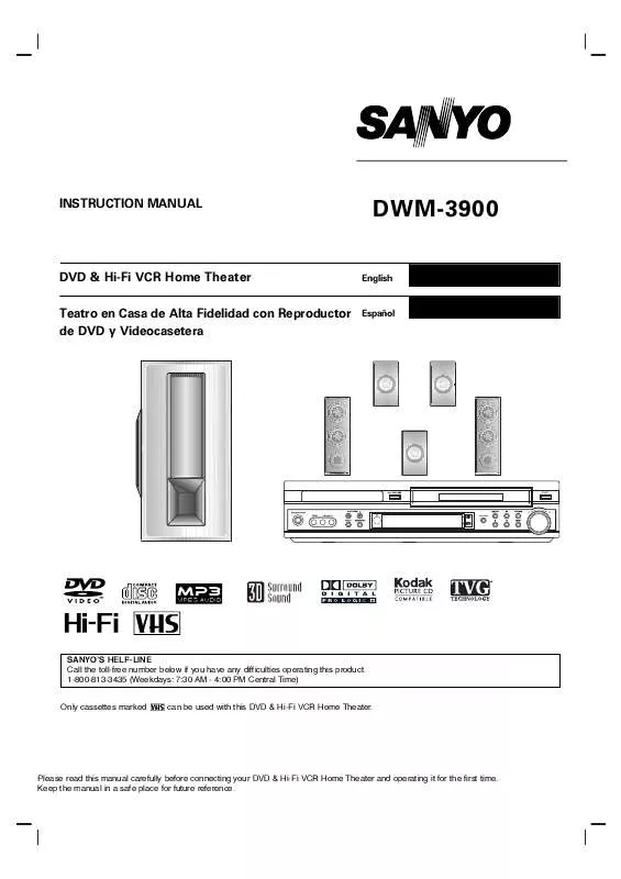 Mode d'emploi SANYO DWM-3900