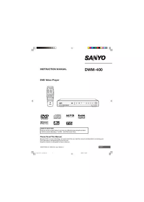 Mode d'emploi SANYO DWM-400