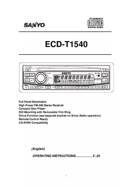 Mode d'emploi SANYO ECD-T1540