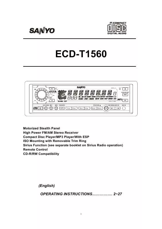 Mode d'emploi SANYO ECD-T1560