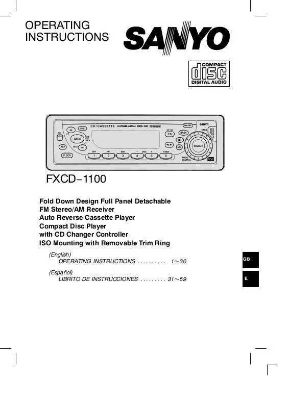 Mode d'emploi SANYO FXCD1100