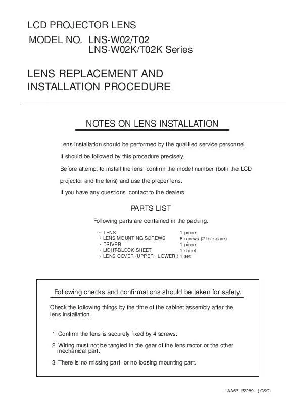 Mode d'emploi SANYO LNST02