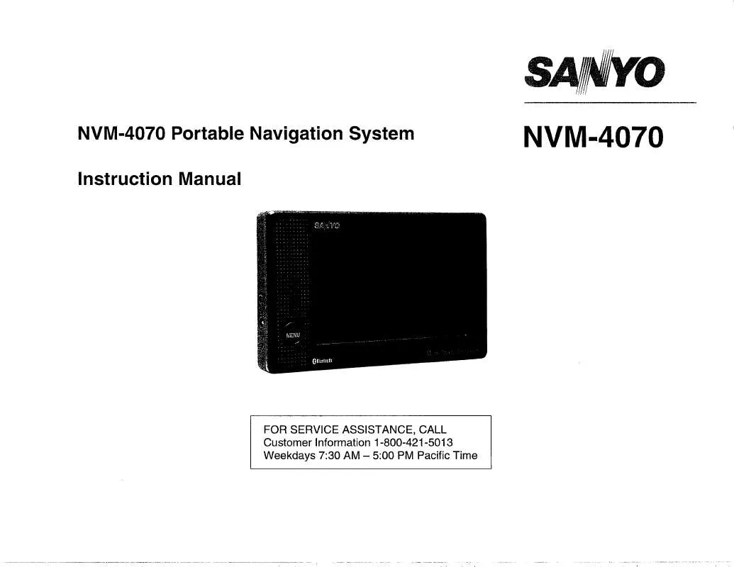 Mode d'emploi SANYO NVM-4070