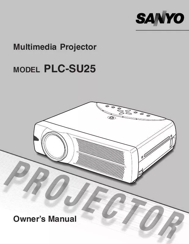 Mode d'emploi SANYO PLC-SU25