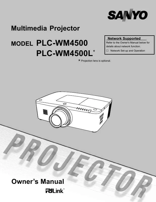 Mode d'emploi SANYO PLC-WM4500