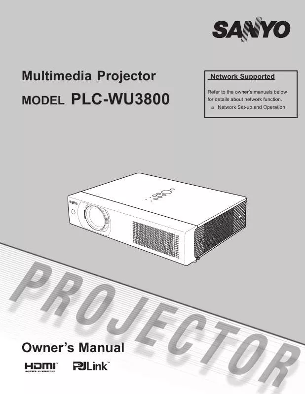 Mode d'emploi SANYO PLC-WU3800