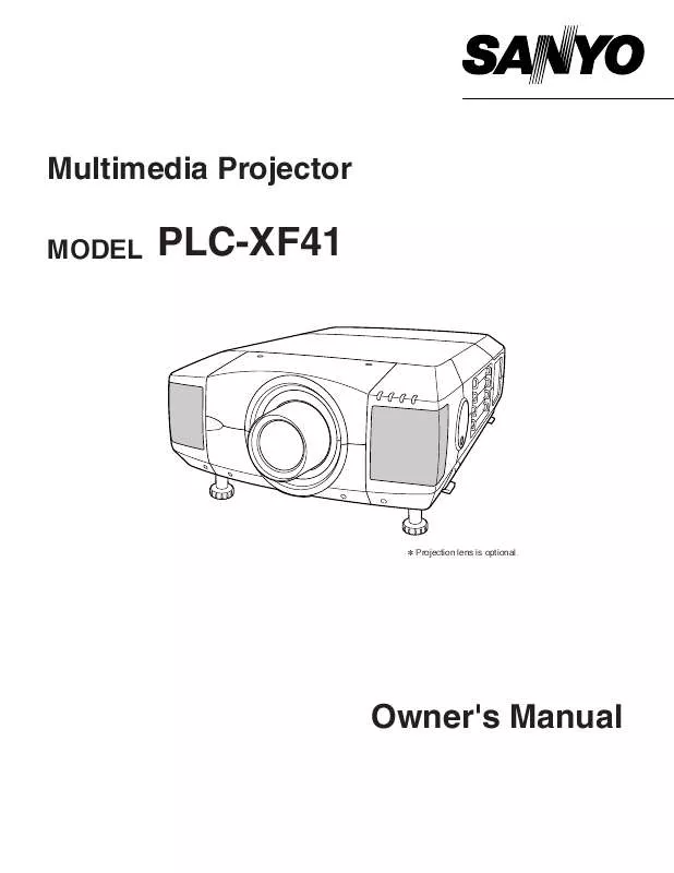 Mode d'emploi SANYO PLC-XF41